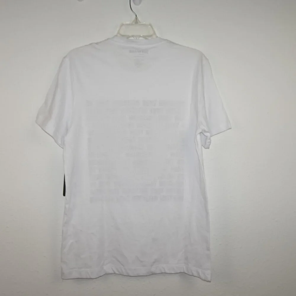 True Religion T-Shirt Men's Size S White Horseshoe Spell Out Logo Cotton